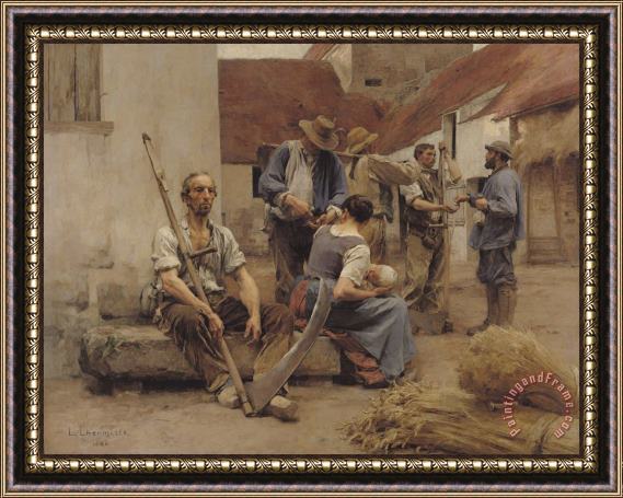 Leon Augustin Lhermitte Paying the Harvesters Framed Painting