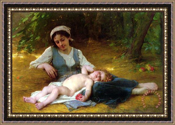 Leon Bazile Perrault Young Mother And Sleeping Child Framed Painting