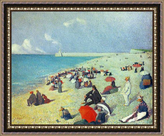 Leon Pourtau On The Beach Framed Painting