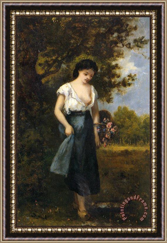 Leon Richet The Flowergirl Framed Painting
