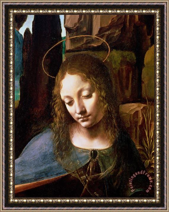 Leonardo da Vinci Detail Of The Head Of The Virgin Framed Print