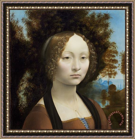 Leonardo da Vinci Ginevra De' Benci Framed Painting