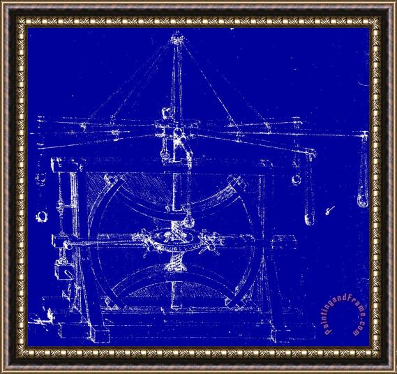 Leonardo da Vinci Machine Blueprint Framed Print