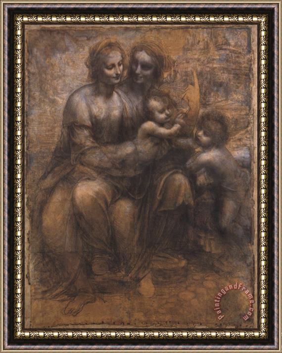 Leonardo da Vinci Madonna And Child with St Anne And The Young St John Framed Print