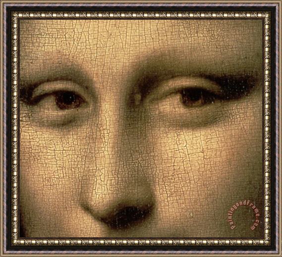 Leonardo da Vinci Mona Lisa Detail Framed Painting