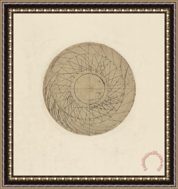 Leonardo da Vinci Study Of Water Wheel From Atlantic Codex Framed Painting