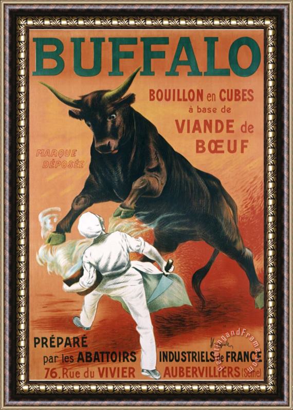 Leonetto Cappiello Buffalo Bouillon Framed Painting