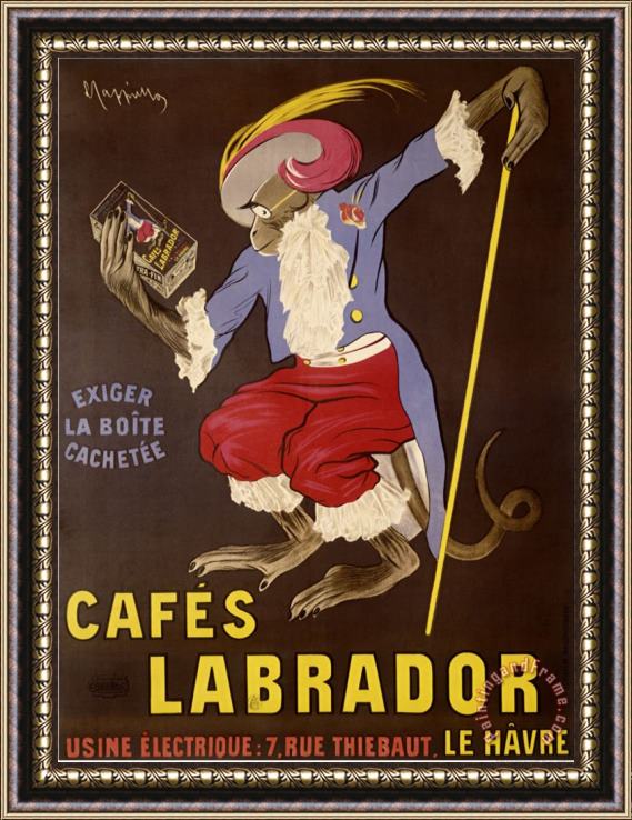 Leonetto Cappiello Cafes Labrador Framed Painting