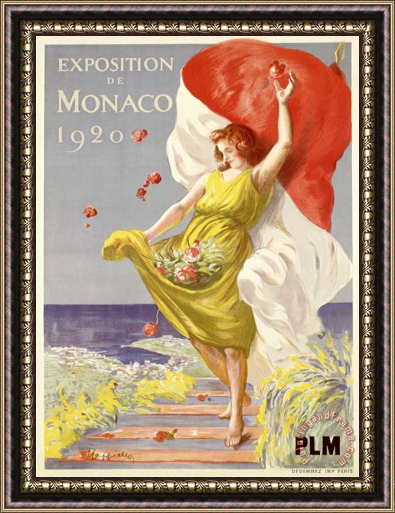 Leonetto Cappiello Exposition De Monaco 1920 Framed Painting