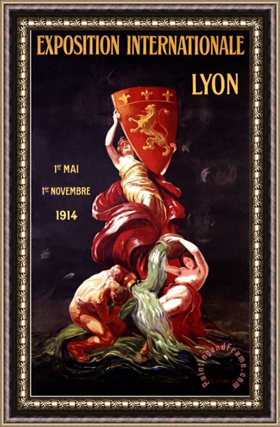 Leonetto Cappiello Exposition Internationale Lyon 1914 Framed Painting