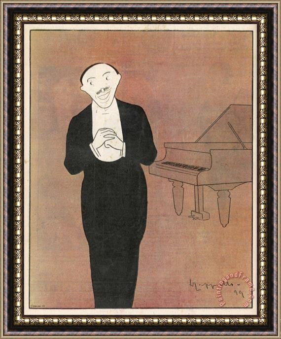 Leonetto Cappiello Fragson Stands in Front of His Piano Framed Print