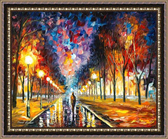 Leonid Afremov Evening Stroll Framed Painting