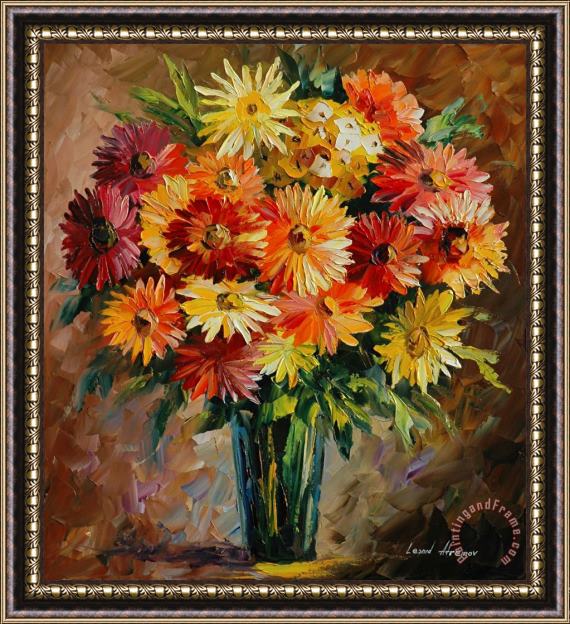 Leonid Afremov Flowers Of Love Framed Painting
