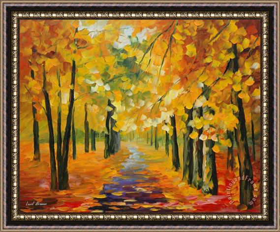 Leonid Afremov Golden Autumn Framed Painting