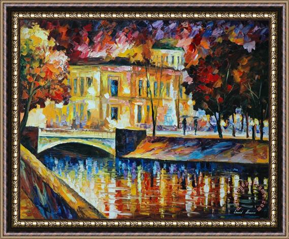Leonid Afremov Golden Night Framed Painting