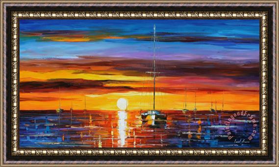 Leonid Afremov Hot Sunrise Framed Painting