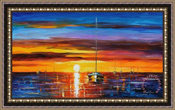 Leonid Afremov Hot Sunrise Framed Painting