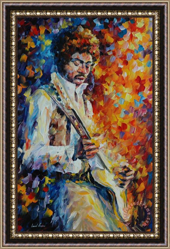 Leonid Afremov Jimi Hendrix Framed Print