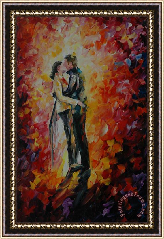 Leonid Afremov Kiss Framed Painting
