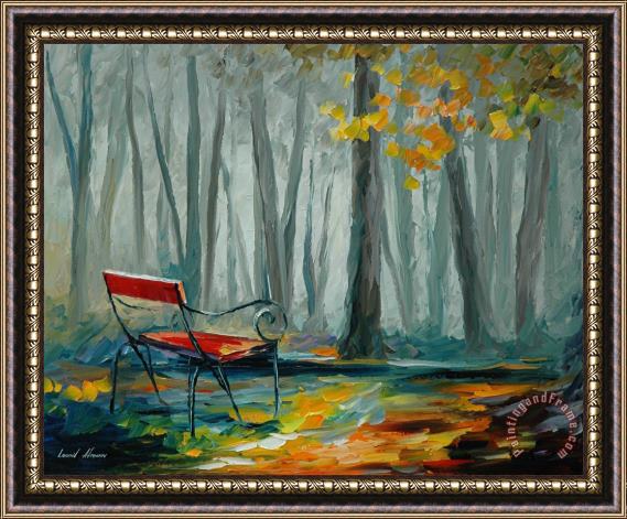 Leonid Afremov Lonely Bench Framed Painting