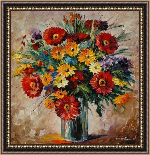 Leonid Afremov Magic Flowers Framed Painting