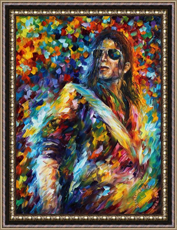 Leonid Afremov Michael Jackson Framed Painting