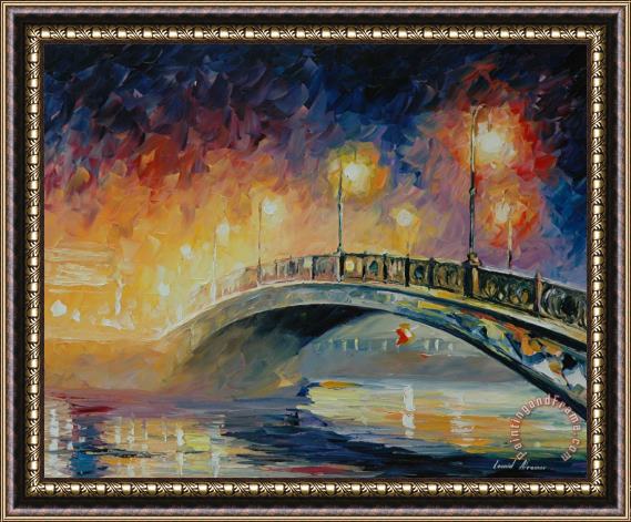 Leonid Afremov Over The Bridge Framed Painting