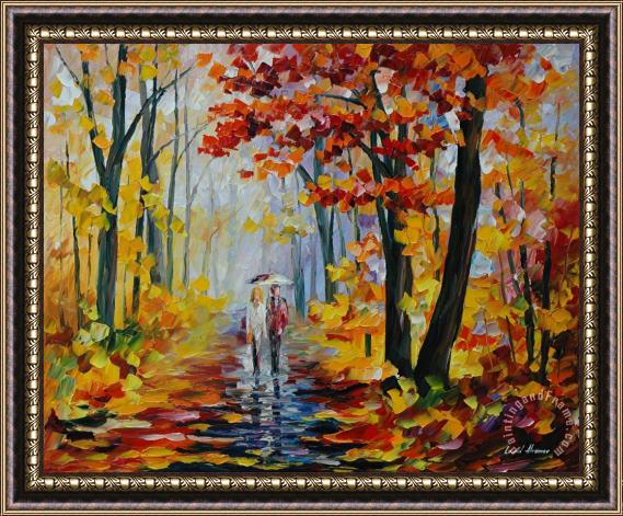 Leonid Afremov Rain In The Woods Framed Painting
