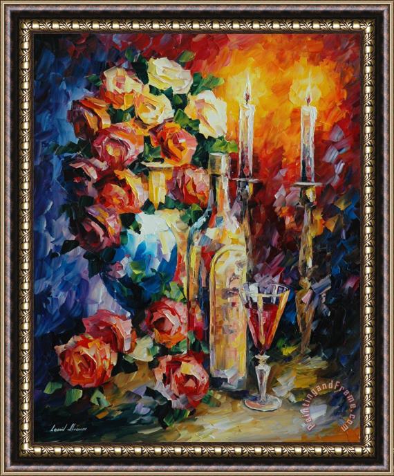 Leonid Afremov Red Wine Framed Painting