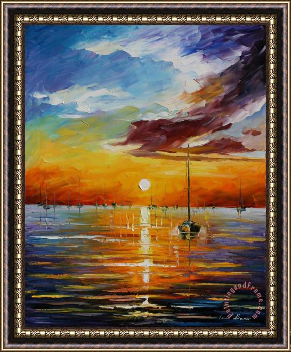 Leonid Afremov Resting With The Sun Framed Painting