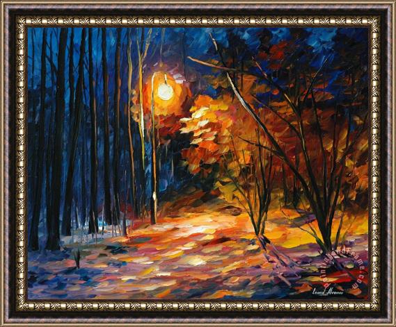 Leonid Afremov Shadows On Snow Framed Painting