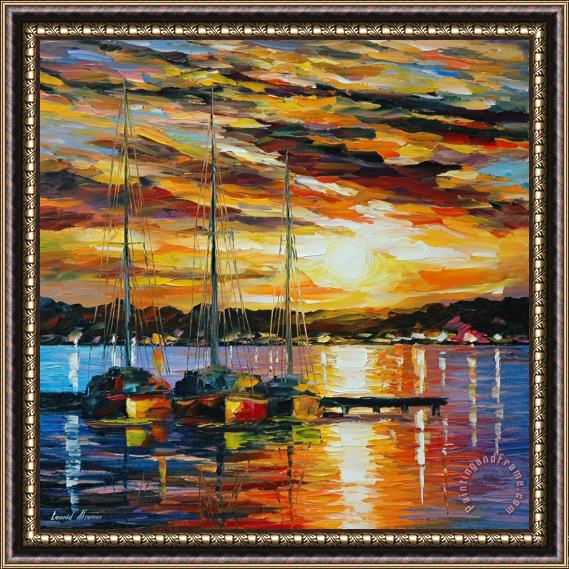 Leonid Afremov Southern Sunset Framed Painting
