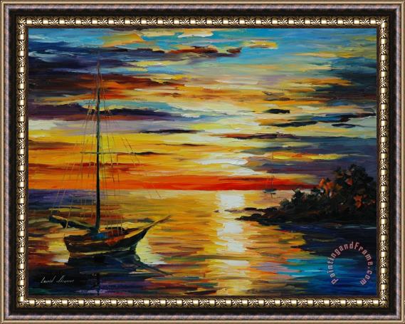 Leonid Afremov Spring Harbor Framed Painting