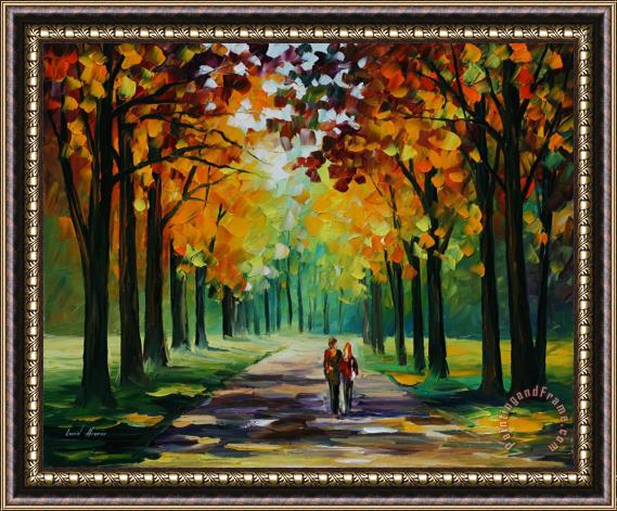 Leonid Afremov Sunny Autumn Framed Painting