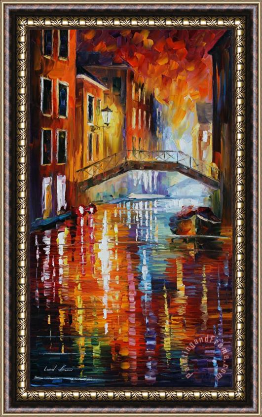 Leonid Afremov The Canals Of Venice Framed Print