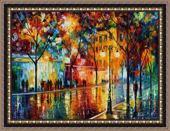 Leonid Afremov The tears of the fall Framed Painting