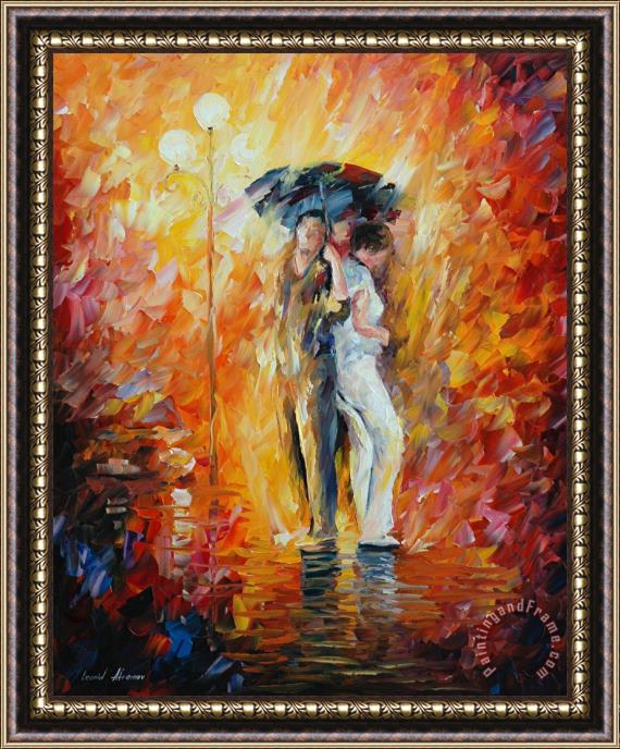 Leonid Afremov Under One Umbrella Framed Painting