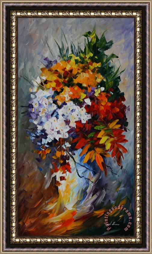 Leonid Afremov Winter Bouquet Framed Painting