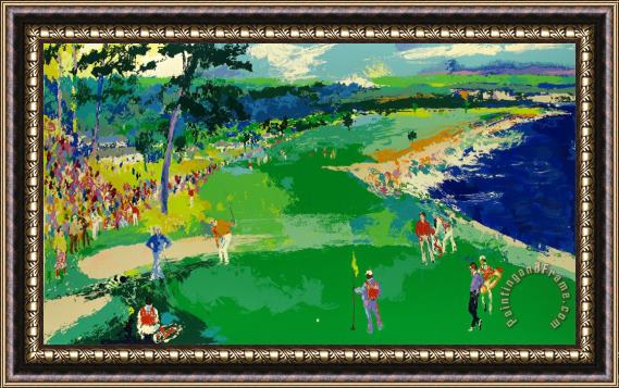Leroy Neiman 18th at Pebble Beach Framed Painting