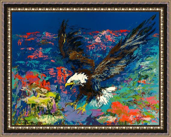 Leroy Neiman American Bald Eagle Framed Painting