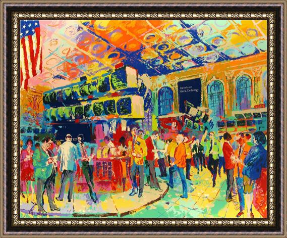 Leroy Neiman American Stock Exchange Framed Painting
