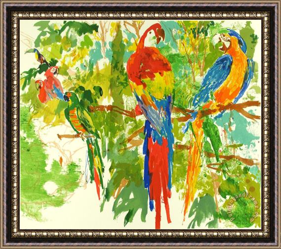 Leroy Neiman Birds of Paradise Framed Painting