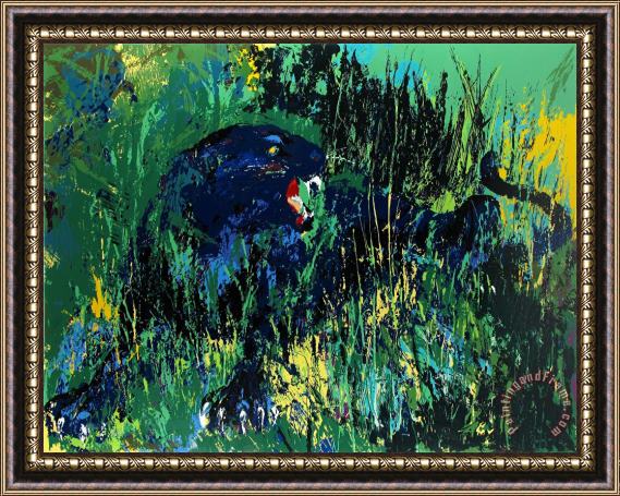 Leroy Neiman Black Panther Framed Painting