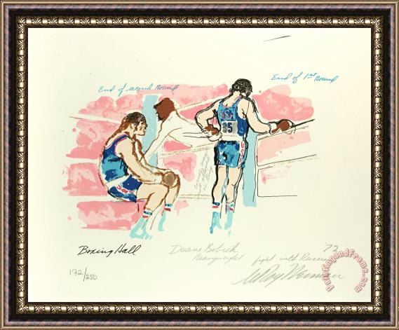 Leroy Neiman Bobick in The Ring Framed Painting