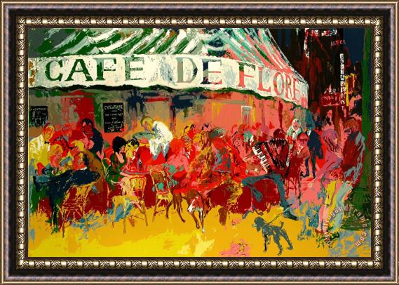 Leroy Neiman Cafe De Flore II Framed Painting