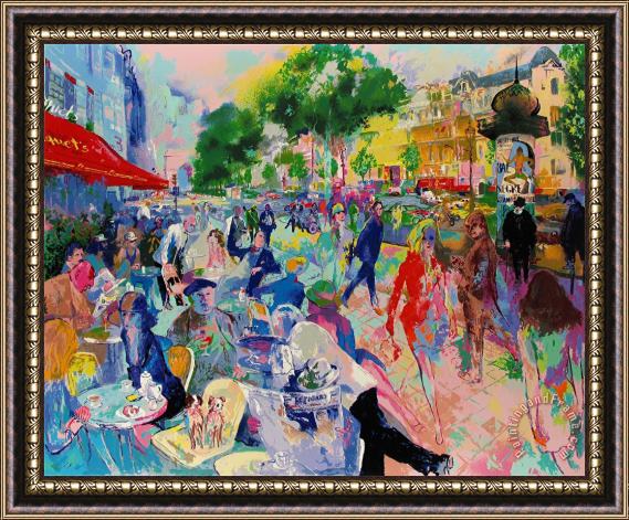 Leroy Neiman Cafe Fouquet's Framed Painting