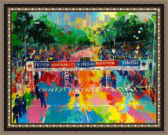Leroy Neiman Classic Marathon Finish Framed Painting
