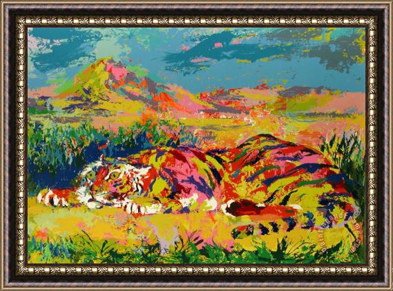 Leroy Neiman Delacroix's Tiger Framed Painting