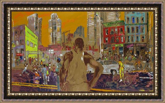 Leroy Neiman Harlem Streets (cities in Schools) Framed Painting