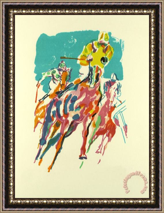 Leroy Neiman Home Stretch Framed Painting